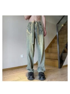 Retro Washed Distressed Loose Wide Leg Jeans -FlexTrend Store P 20230908103226241 867