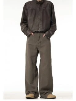 Retro Badge Mid-rise Loose Jeans -FlexTrend Store P 20230928142324319 125