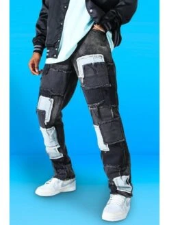 Colorblock Denim Loose Jeans -FlexTrend Store P 20231106160720696 596