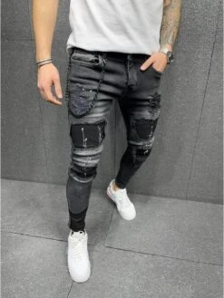 Wear Out Ripped Denim Slim Jeans -FlexTrend Store P 20240105121805440 666