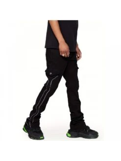 Washed Denim Bodycon Men's Cargo Pants -FlexTrend Store P 20240307163033746 338