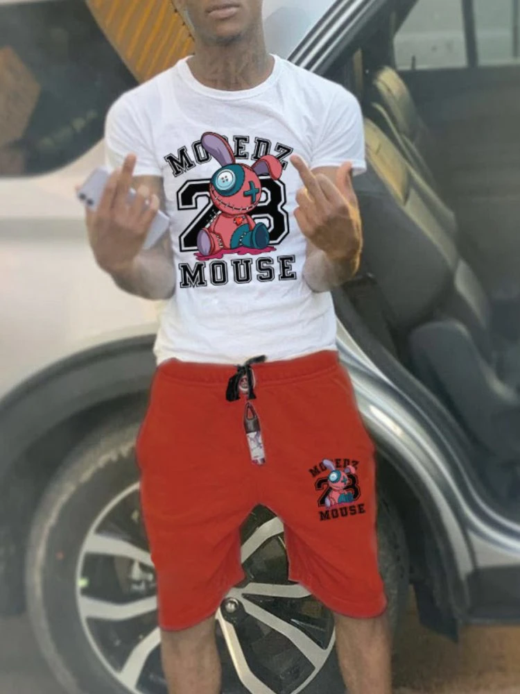 Letter Pattern Loose Shorts Sets 4 Letter Pattern Loose Shorts Sets - Image 2