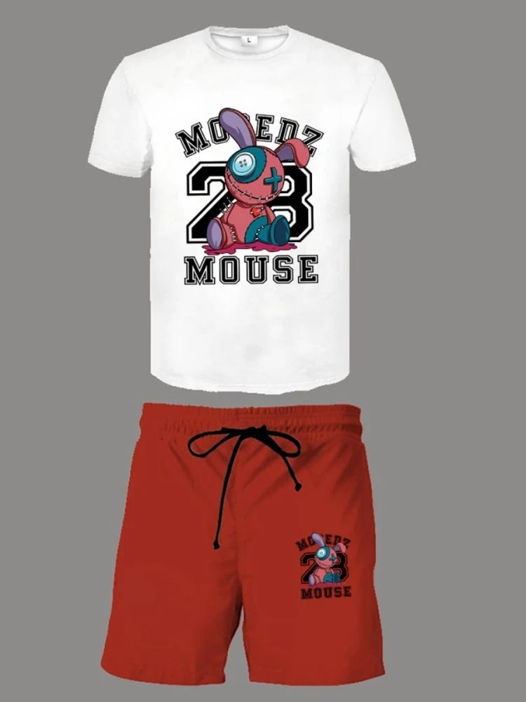 Letter Pattern Loose Shorts Sets 5 Letter Pattern Loose Shorts Sets - Image 3