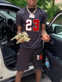 Number Printed Loose Short Suit