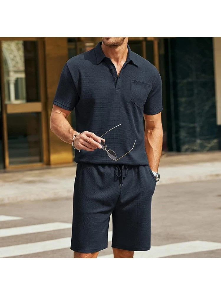 Drawstring Short Sleeve Fitted Short Sets 2 Drawstring Short Sleeve Fitted Short Sets