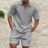 Solid Color Raglan Sleeve Loose Short Sets -FlexTrend Store P 20240607155207124 805