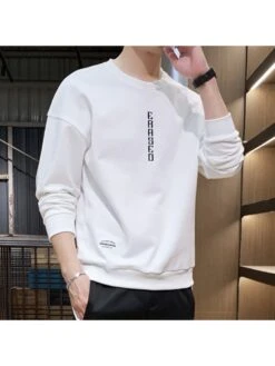 Colorblock Letter Pattern Crewneck Long Sets -FlexTrend Store P 20240607163614949 154