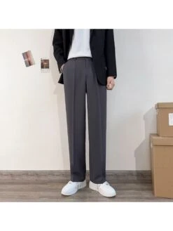 Solid Color Mid-rise Skinny Long Pant