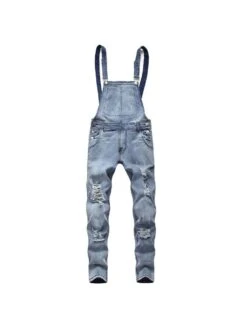 Solid Color Cotton Overalls Jeans -FlexTrend Store P 20240611113626489 335