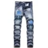 Letter Pattern Cotton Fitted Jeans 1 Letter Pattern Cotton Fitted Jeans -FlexTrend Store P 20240613134026802 302