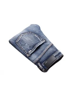 Letter Pattern Cotton Fitted Jeans -FlexTrend Store P 20240613134028703 172