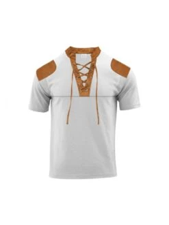 Colorblock Tie-wrap V Neck Men's Short Sets -FlexTrend Store P 20240614093608596 811