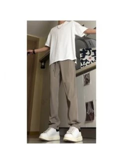 Solid Color Mid-rise Springy Long Pant & Cropped -FlexTrend Store P 20240617145210300 366