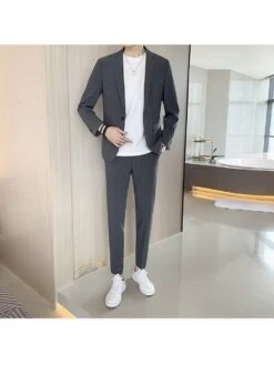 Solid Color Long Sleeve Fitted Three-Piece Long Sets -FlexTrend Store P 20240617181207721 854