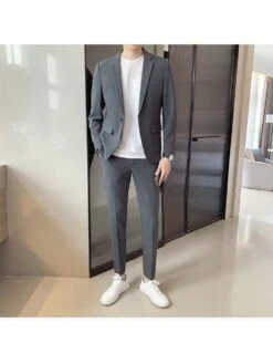 Solid Color Long Sleeve Fitted Three-Piece Long Sets -FlexTrend Store P 20240617181208206 884