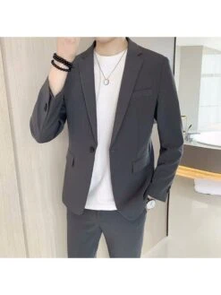 Solid Color Long Sleeve Fitted Three-Piece Long Sets -FlexTrend Store P 20240617181208778 841