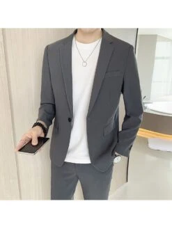 Solid Color Long Sleeve Fitted Three-Piece Long Sets -FlexTrend Store P 20240617181209803 551