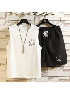 Crewneck Sleeveless Fitted Short Sets