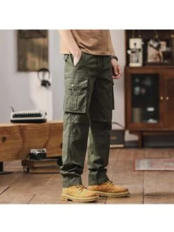 Solid Color Cotton Mid-rise Long Pant -FlexTrend Store P 20240618143205926 279