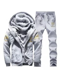 Hooded Long Sleeve Zipper Long Sets