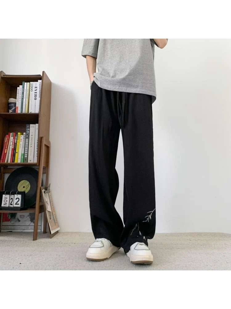 Embroidery High Rise Straight Long Pant 3 Embroidery High Rise Straight Long Pant