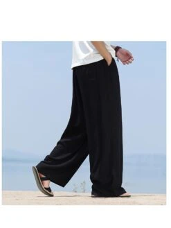 Solid Color Mid-rise Straight Long Pant & Cropped -FlexTrend Store P 20240620143253983 976